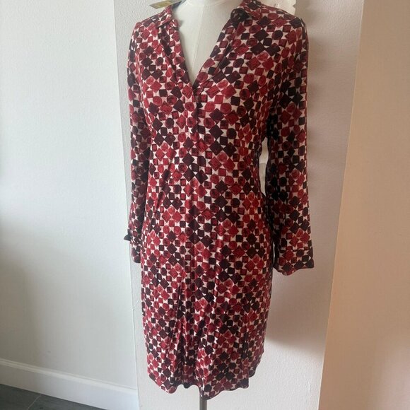 Nic & Zoe Multicolor Knit Dress – Rust, Cream & Taupe – NWT - Picture 3 of 8